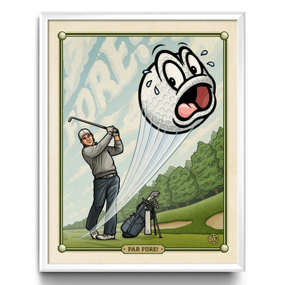 "Par FORE!" Golf Limited Edition Print - Nick Fasnacht Illustration & Design