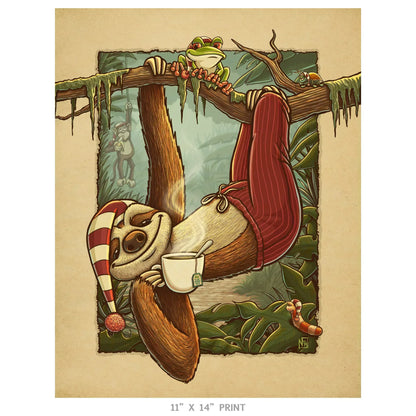 "Nap Time" Sloth Limited Edition Print - Nick Fasnacht Illustration & Design