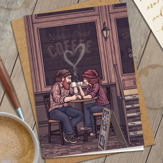 Coffee Love Greeting Card - Nick Fasnacht Illustration & Design