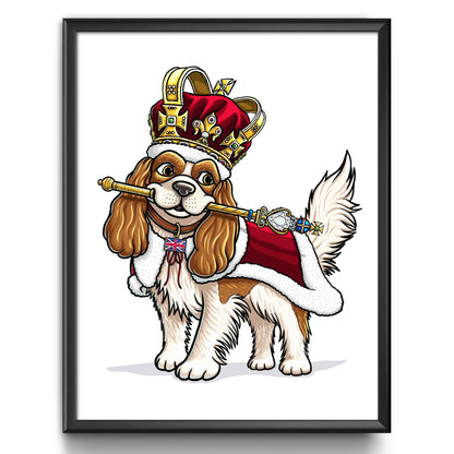 "Royalty" King Charles Cavalier Spaniel Limited Edition Print - Nick Fasnacht Illustration & Design