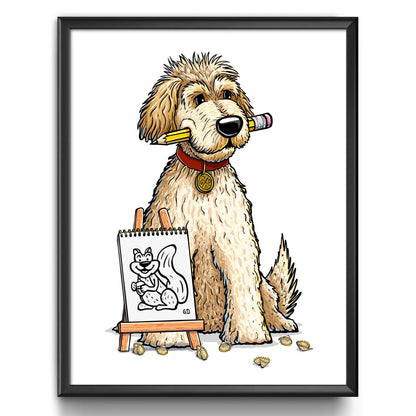 "Golden Doodler" Golden Doodle Limited Edition Print - Nick Fasnacht Illustration & Design
