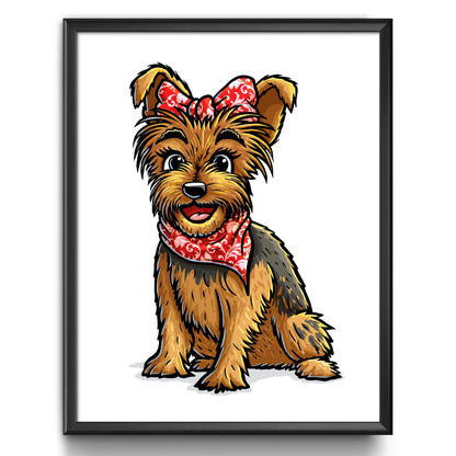"Yorkie" Yorkshire Terrier Limited Edition Print - Nick Fasnacht Illustration & Design