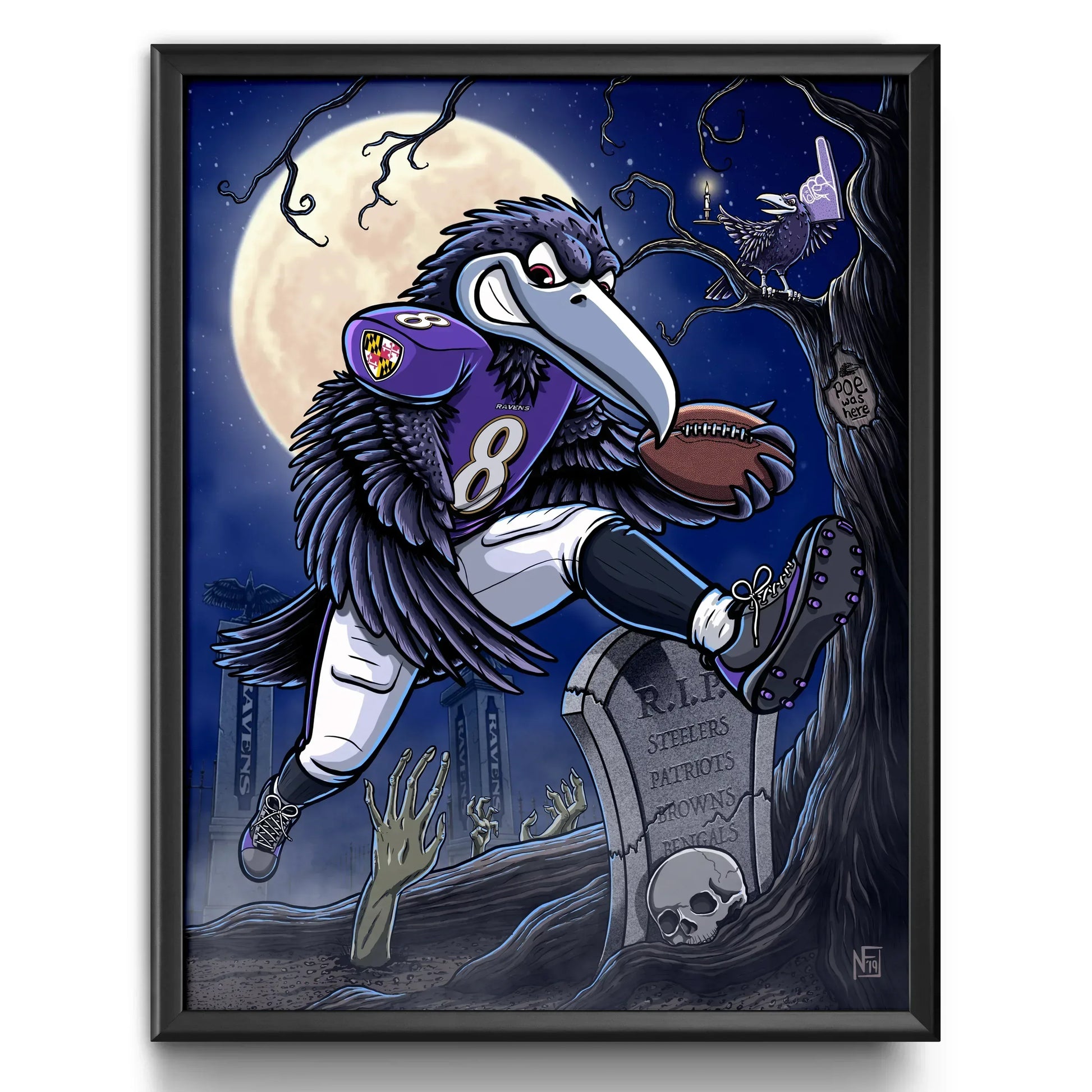 "Nevermore" Ravens Football Limited Edition Print - Nick Fasnacht Illustration & Design