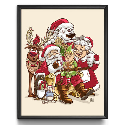 "Santa's Family Photo" Christmas Print - Nick Fasnacht Illustration & Design