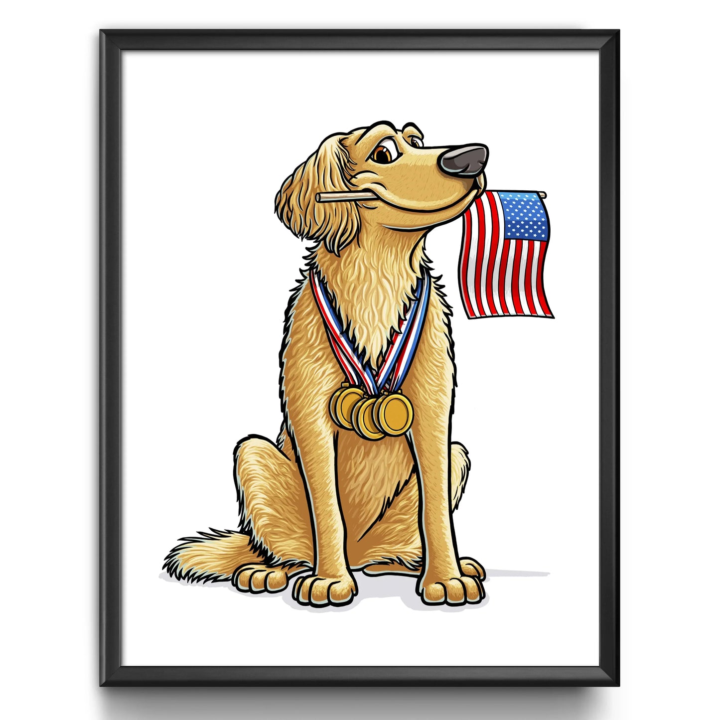 "Golden" Golden Retriever Limited Edition Print - Nick Fasnacht Illustration & Design
