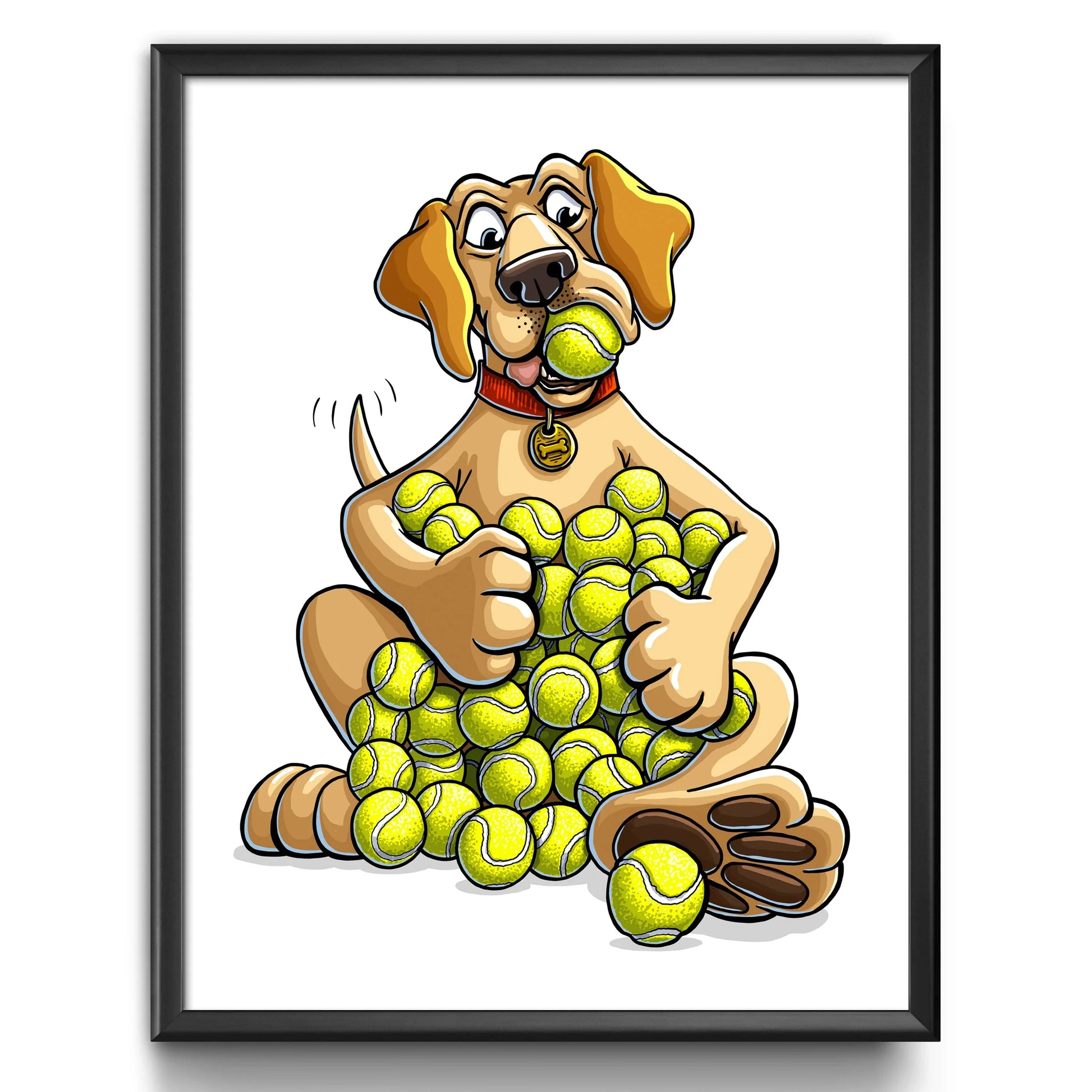"Fetch" Yellow Lab Limited Edition Print - Nick Fasnacht Illustration & Design