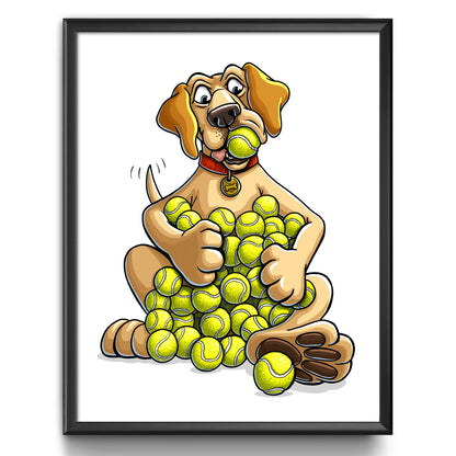 "Fetch" Yellow Lab Limited Edition Print - Nick Fasnacht Illustration & Design