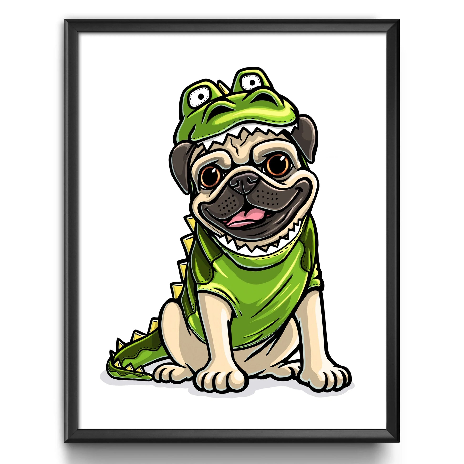 "Pugzilla" Pug Limited Edition Print - Nick Fasnacht Illustration & Design