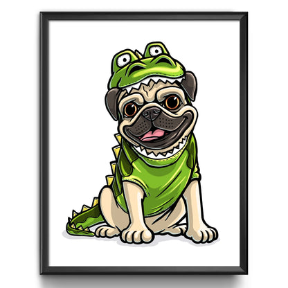 "Pugzilla" Pug Limited Edition Print - Nick Fasnacht Illustration & Design