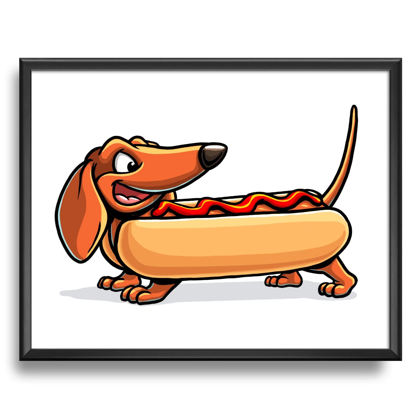 "Hot Dog" Dachshund Limited Edition Print - Nick Fasnacht Illustration & Design