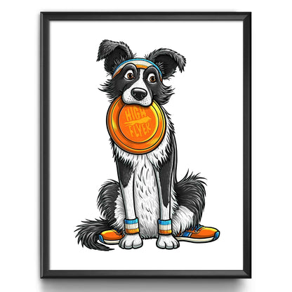 "High Flyer" Border Collie Limited Edition Print - Nick Fasnacht Illustration & Design