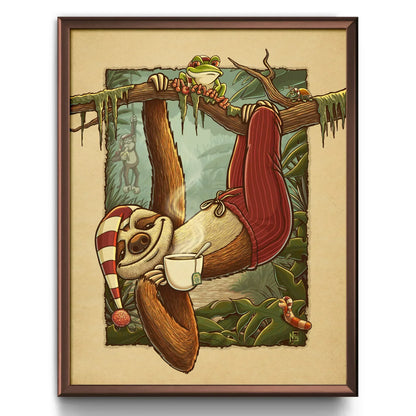 "Nap Time" Sloth Limited Edition Print - Nick Fasnacht Illustration & Design