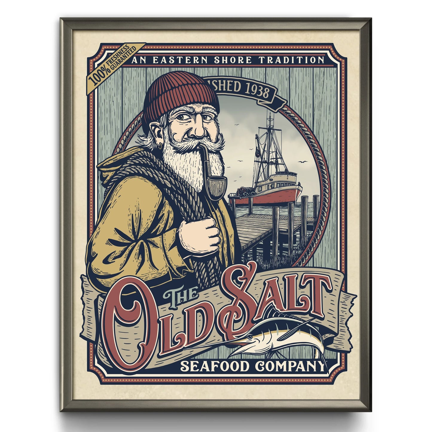 "The Old Salt Seafood Company" Limited Edition Print - Nick Fasnacht Illustration & Design
