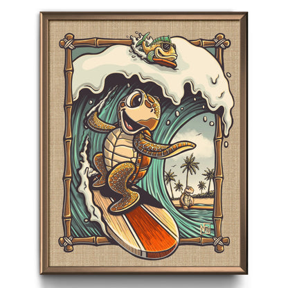 "Surfin' Sea Turtle" Limited Edition Print - Nick Fasnacht Illustration & Design