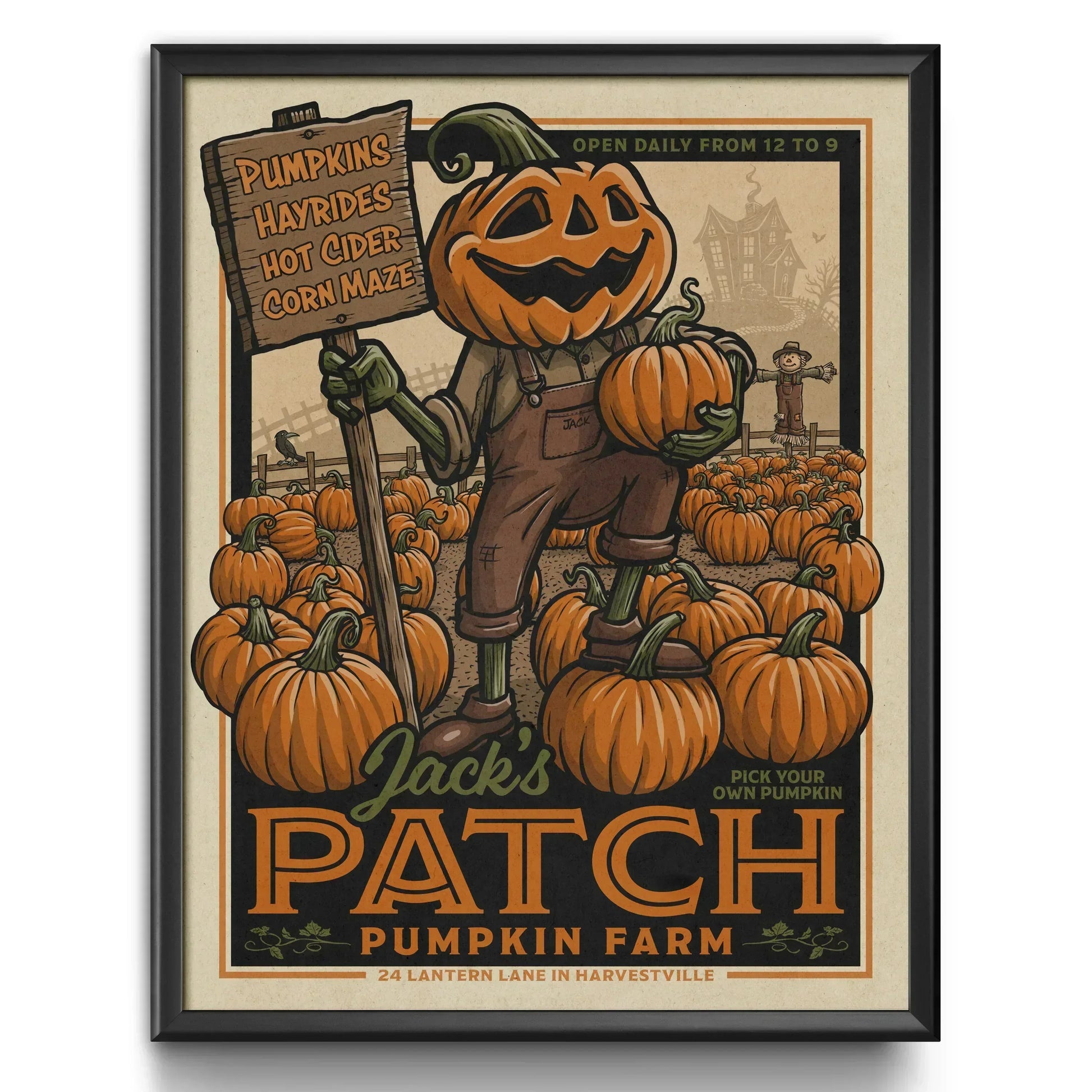 "Jack's Patch Pumpkin Farm" Halloween Print - Nick Fasnacht Illustration & Design