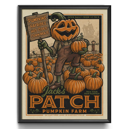 "Jack's Patch Pumpkin Farm" Halloween Print - Nick Fasnacht Illustration & Design
