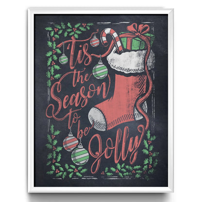 "Tis the Season" Christmas Chalkboard Print - Nick Fasnacht Illustration & Design