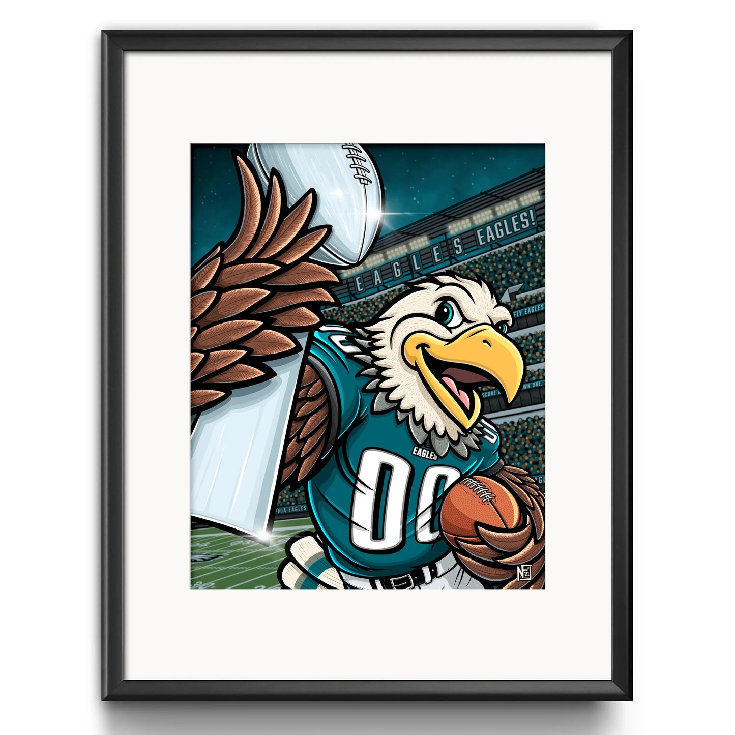 "E.A.G.L.E.S...EAGLES!" Philadelphia Football Limited Edition Print - Nick Fasnacht Illustration & Design