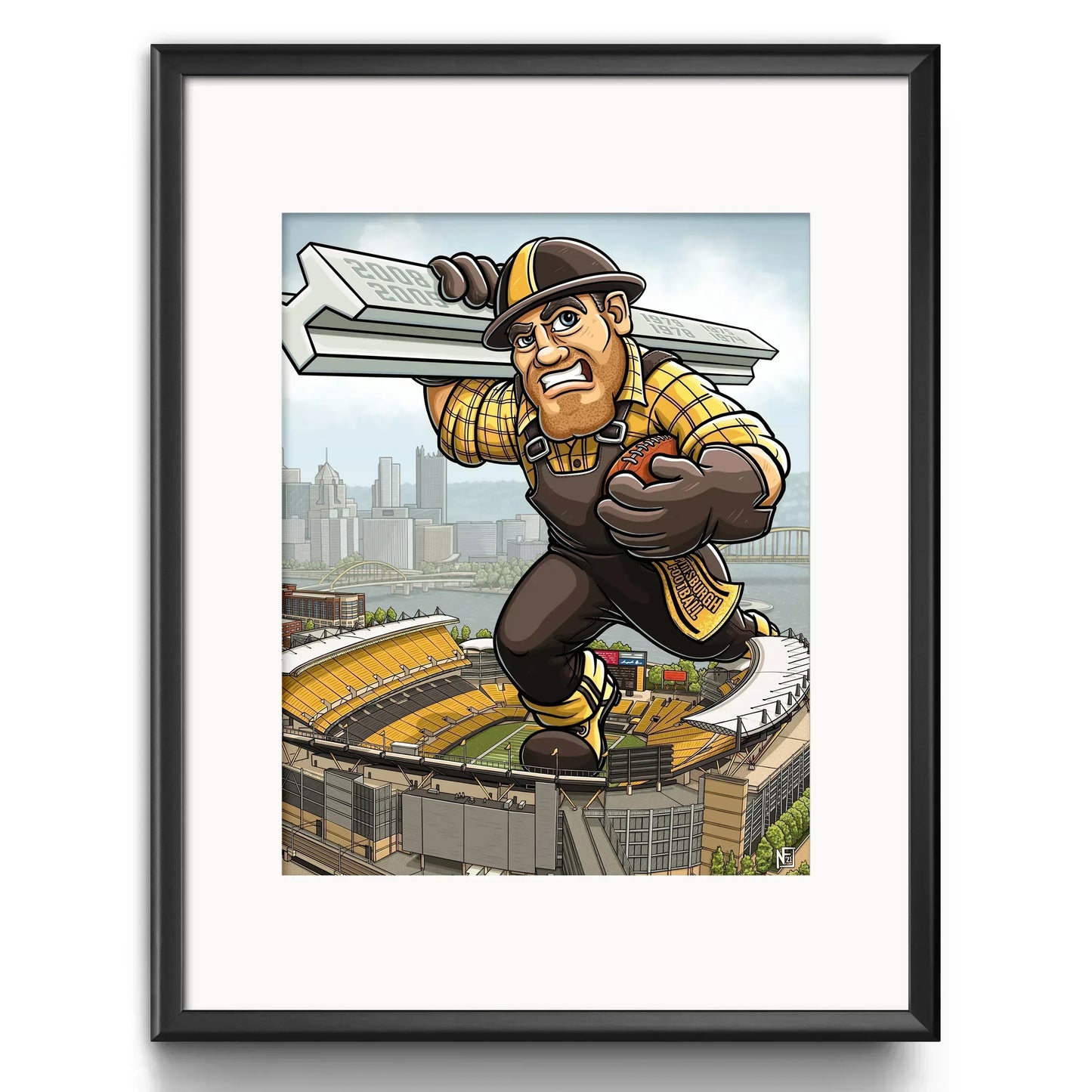 "The Black and Gold" Pittsburgh Football Limited Edition Print - Nick Fasnacht Illustration & Design