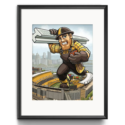 "The Black and Gold" Pittsburgh Football Limited Edition Print - Nick Fasnacht Illustration & Design