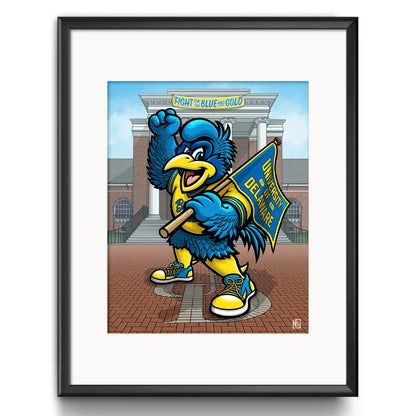 "Fight for the Blue and Gold" University of Delaware Limited Edition Print - Nick Fasnacht Illustration & Design