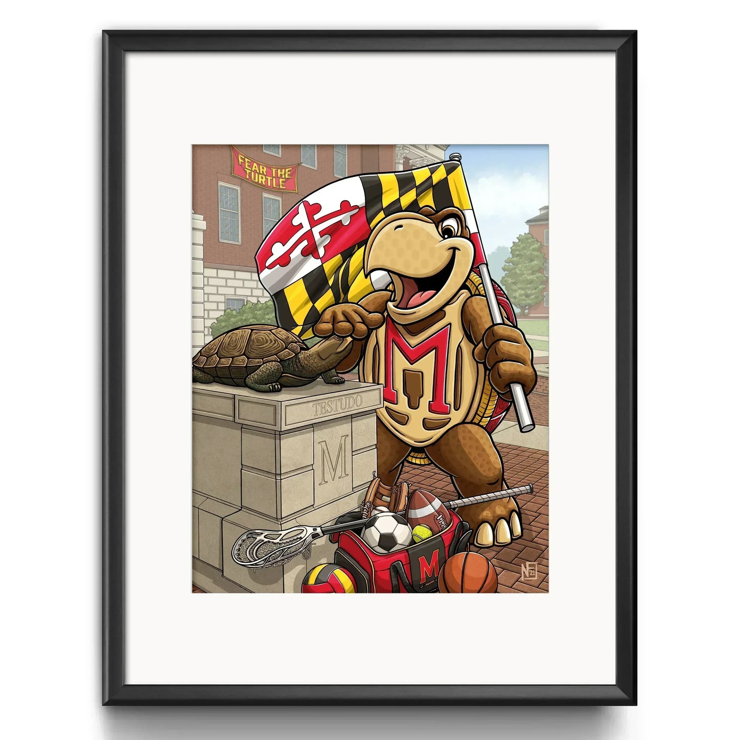 "Fear the Turtle" University of Maryland Limited Edition Print - Nick Fasnacht Illustration & Design