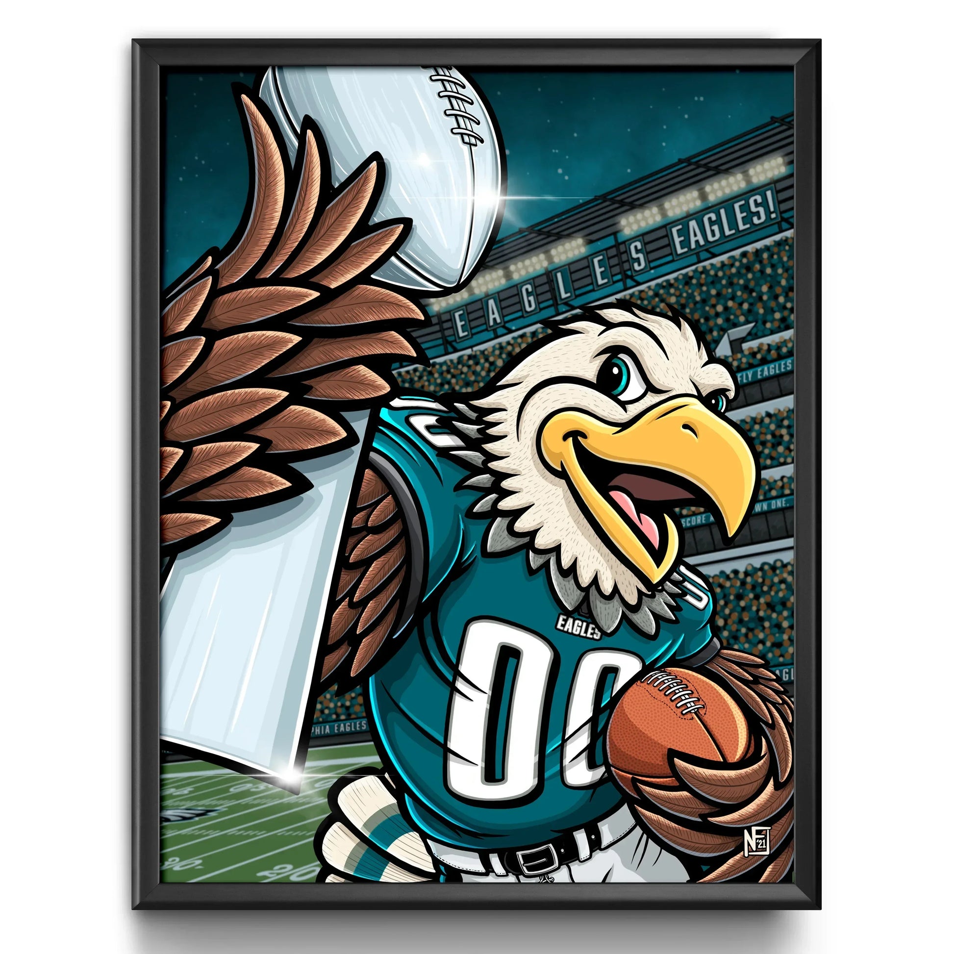 "E.A.G.L.E.S...EAGLES!" Philadelphia Football Limited Edition Print - Nick Fasnacht Illustration & Design