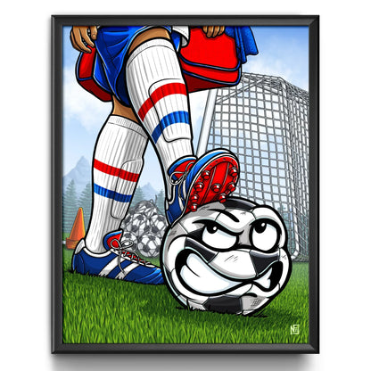 "Kicked Off" Soccer Limited Edition Print - Nick Fasnacht Illustration & Design