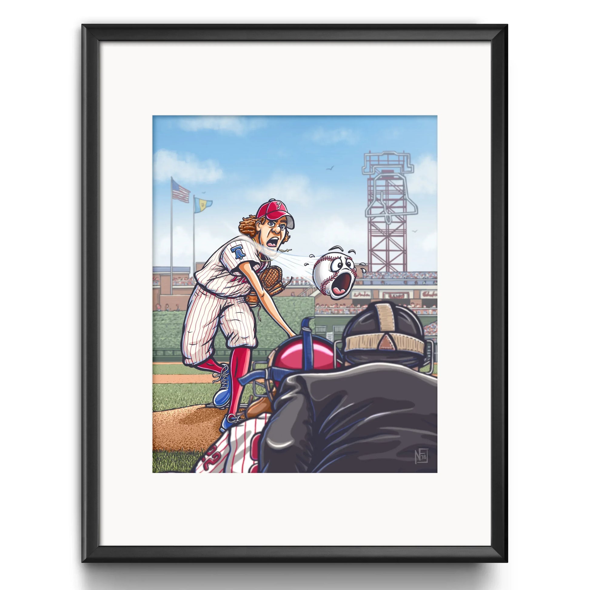 "Phillies" Baseball Limited Edition Print - Nick Fasnacht Illustration & Design