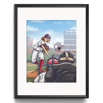 "High Heat" Baseball Limited Edition Print - Nick Fasnacht Illustration & Design