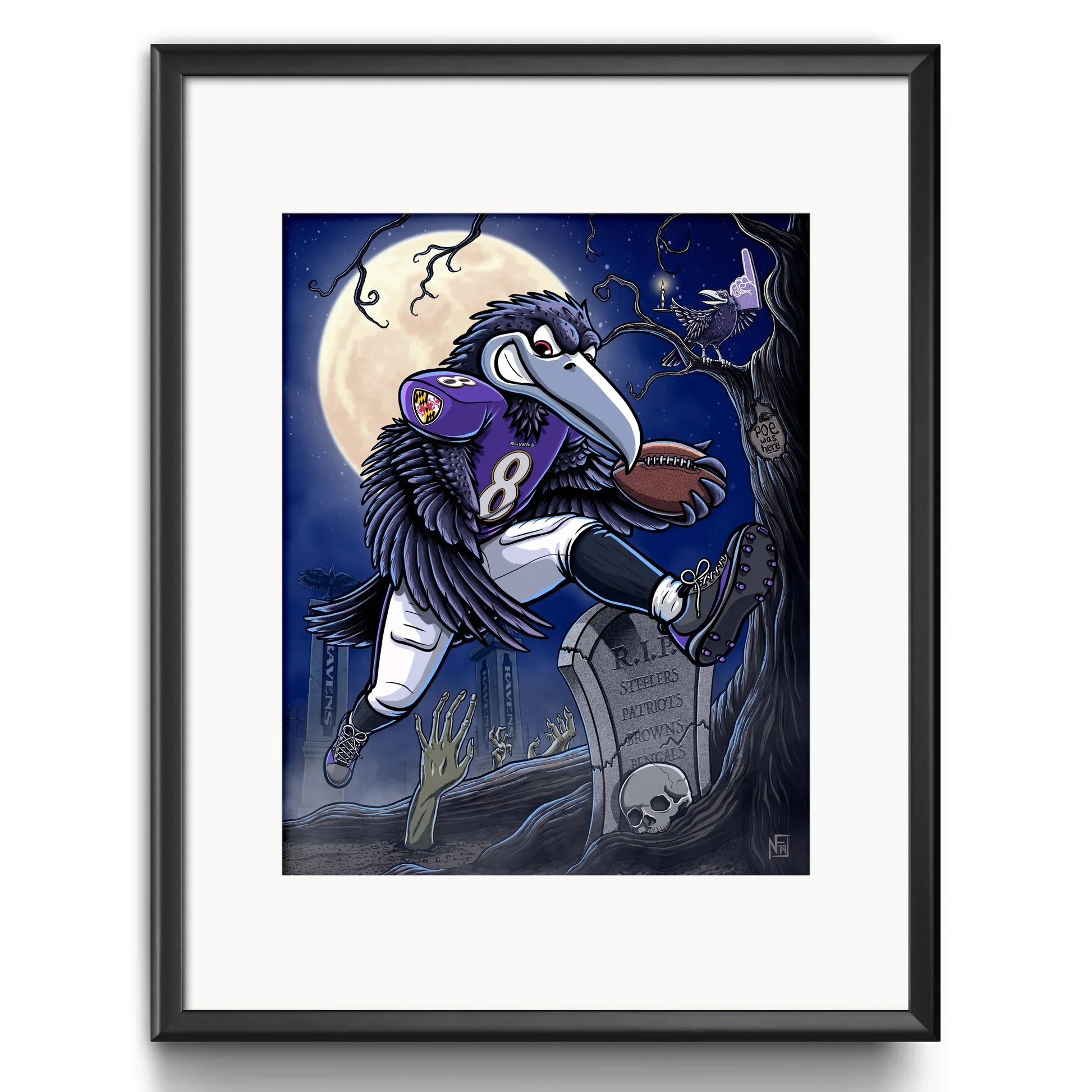 "Nevermore" Ravens Football Limited Edition Print - Nick Fasnacht Illustration & Design
