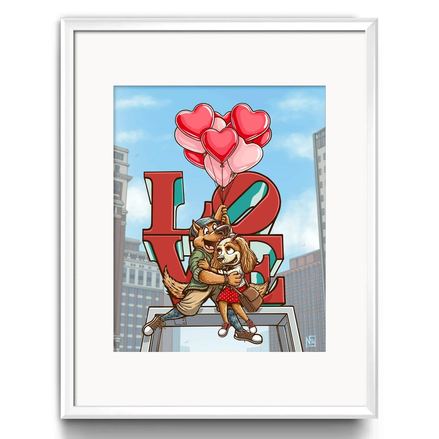 "Puppy Love" Limited Edition Print - Nick Fasnacht Illustration & Design