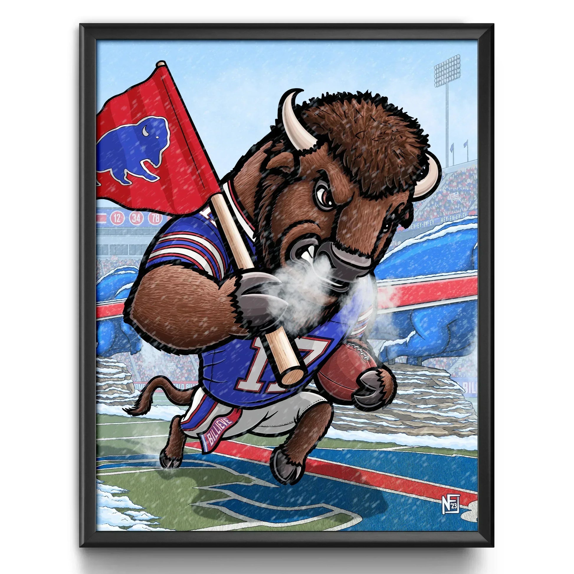"BILLIEVE" Buffalo Bills Limited Edition Print - Nick Fasnacht Illustration & Design