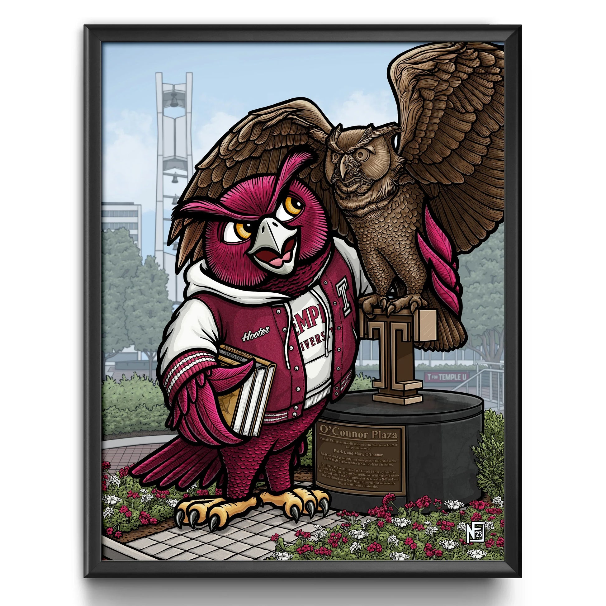 "T for Temple U" Temple University Limited Edition Print - Nick Fasnacht Illustration & Design