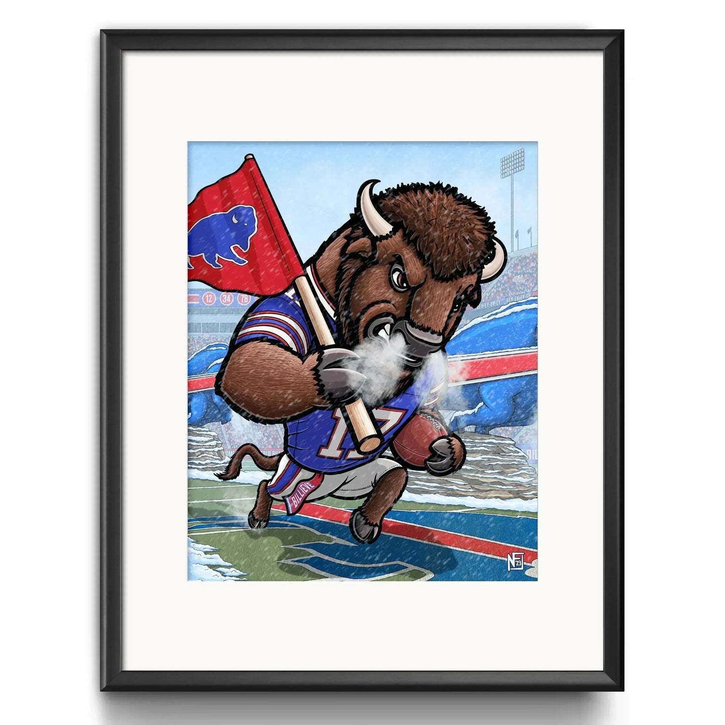 "BILLIEVE" Buffalo Bills Limited Edition Print - Nick Fasnacht Illustration & Design