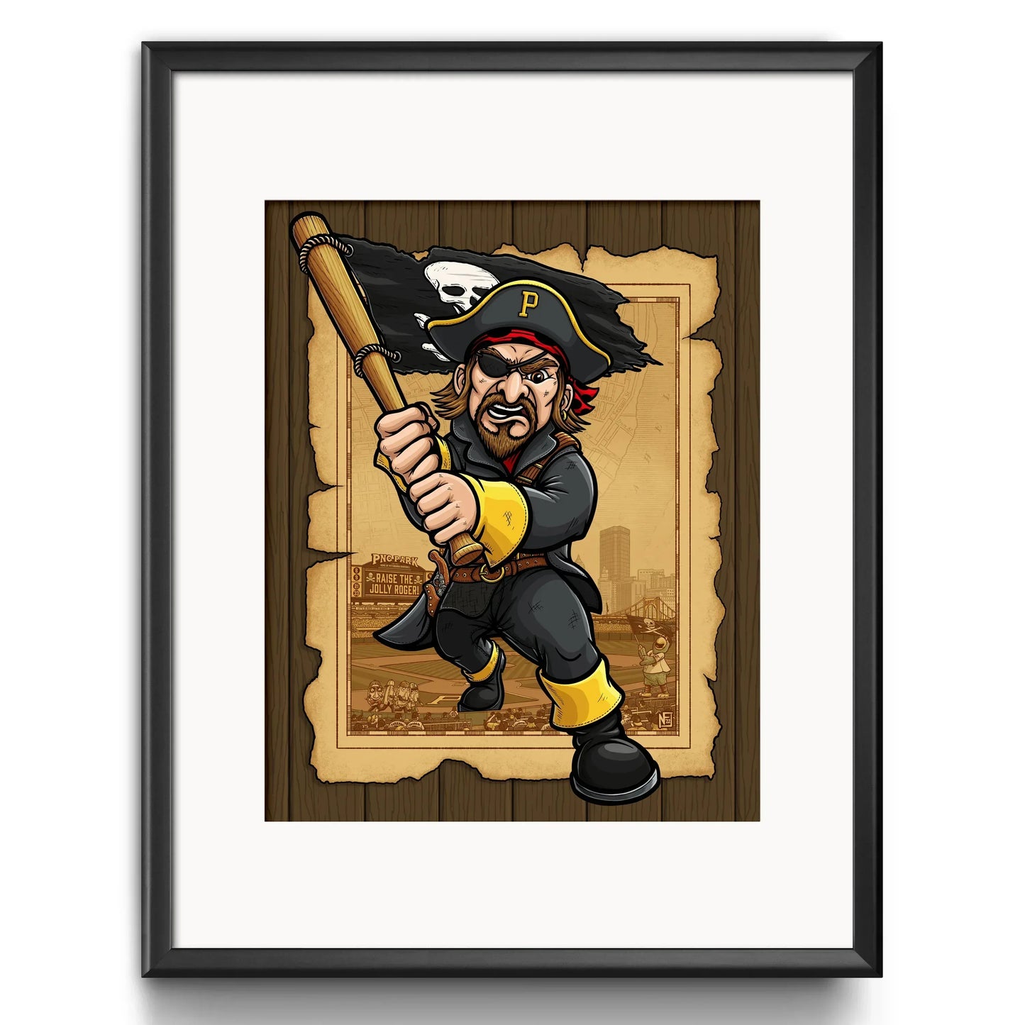 "Raise the Jolly Roger!" Pittsburgh Baseball Limited Edition Print - Nick Fasnacht Illustration & Design