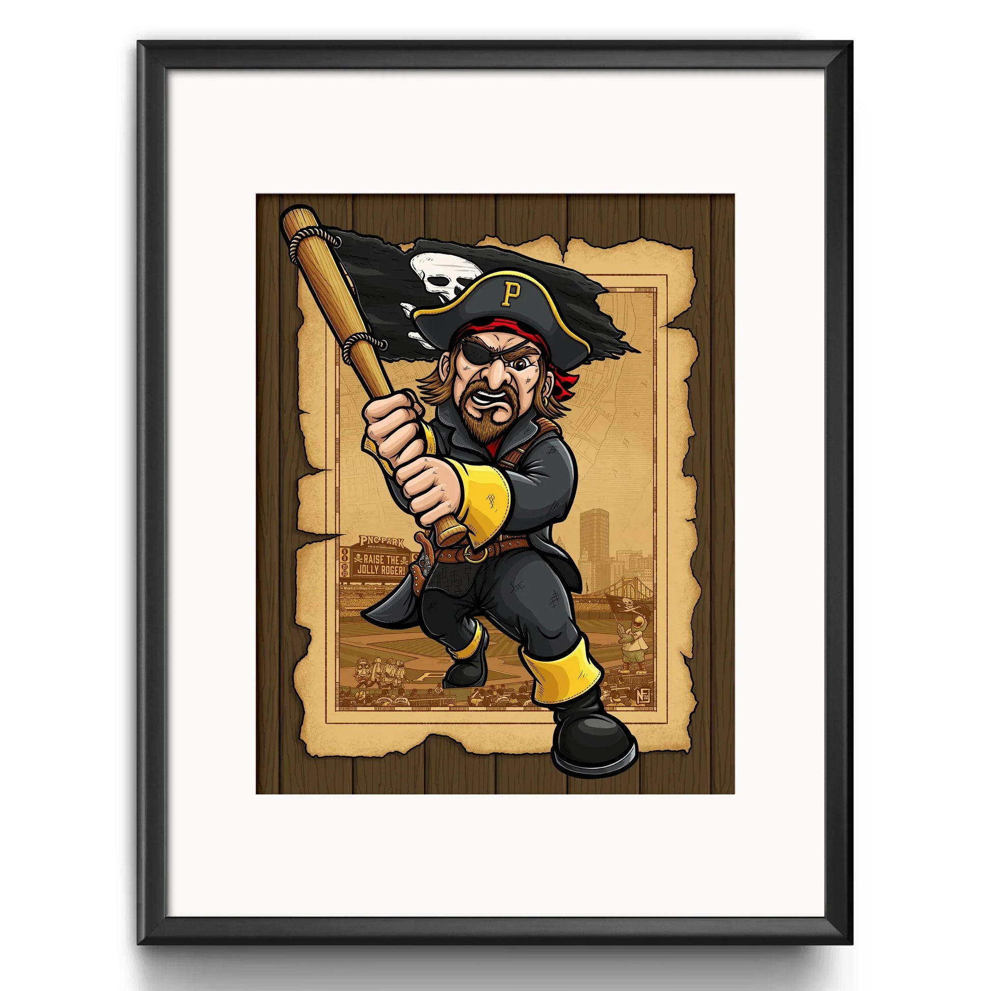 "Raise the Jolly Roger!" Pittsburgh Baseball Limited Edition Print - Nick Fasnacht Illustration & Design