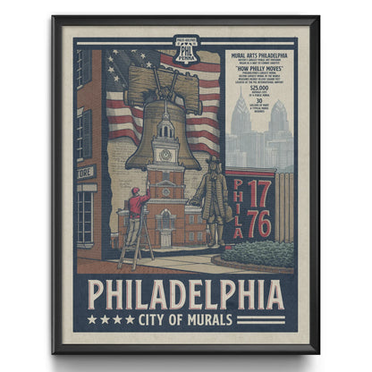 Philadelphia City of Murals Travel Poster Limited Edition Print - Nick Fasnacht Illustration & Design