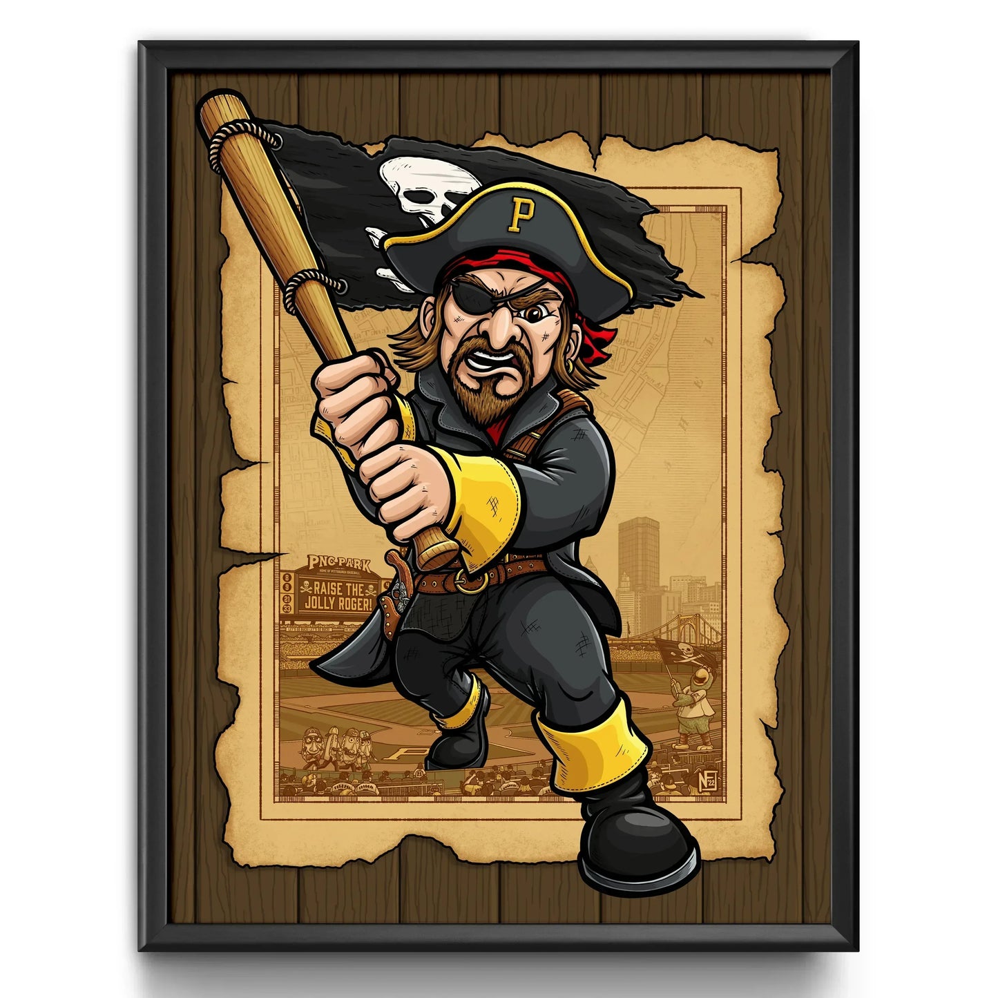 "Raise the Jolly Roger!" Pittsburgh Baseball Limited Edition Print - Nick Fasnacht Illustration & Design