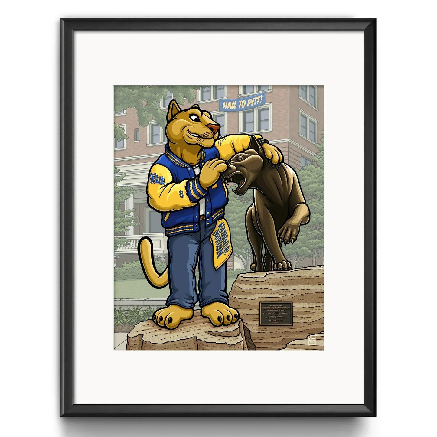 "Hail to Pitt" University of Pittsburgh Limited Edition Print - Nick Fasnacht Illustration & Design