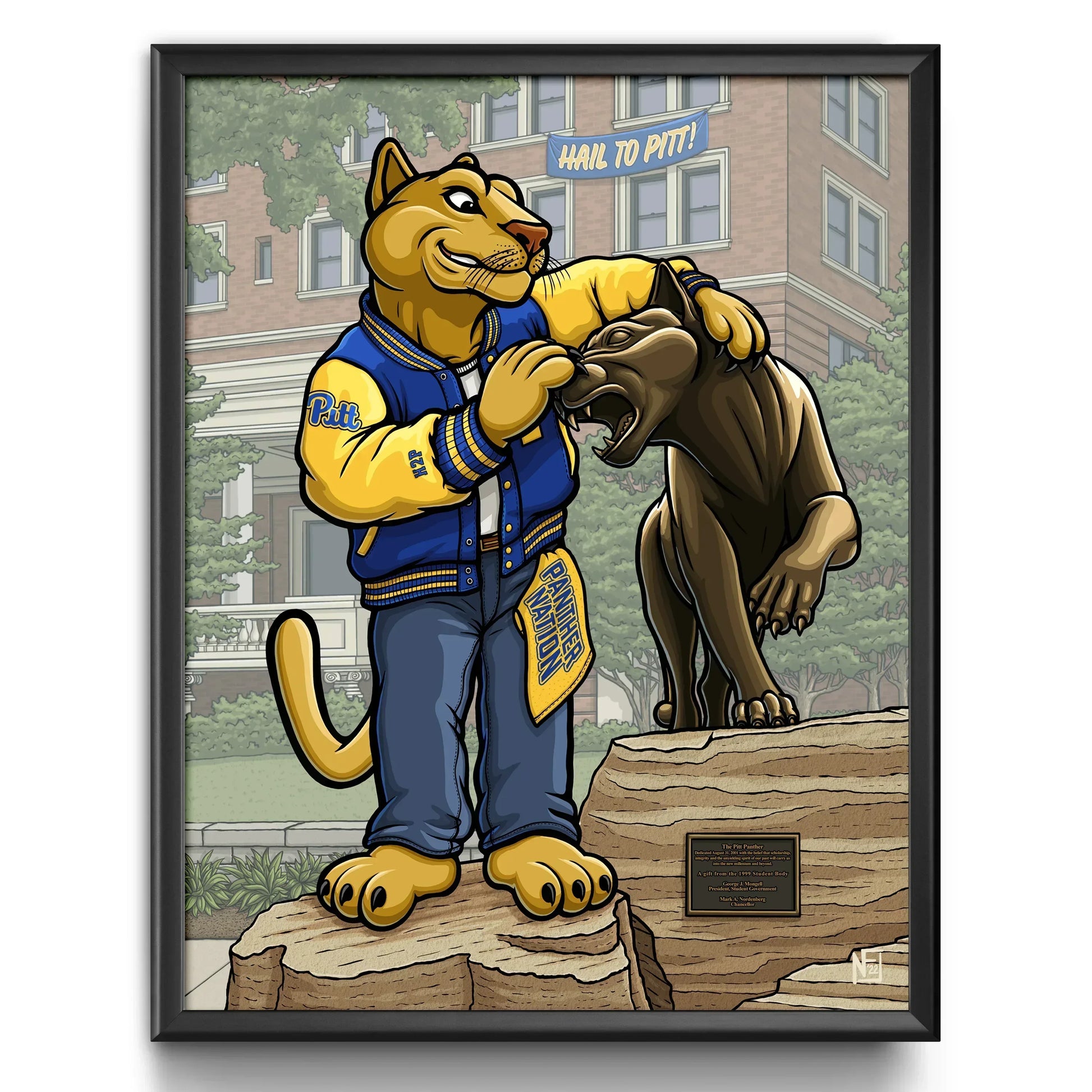 "Hail to Pitt" University of Pittsburgh Limited Edition Print - Nick Fasnacht Illustration & Design