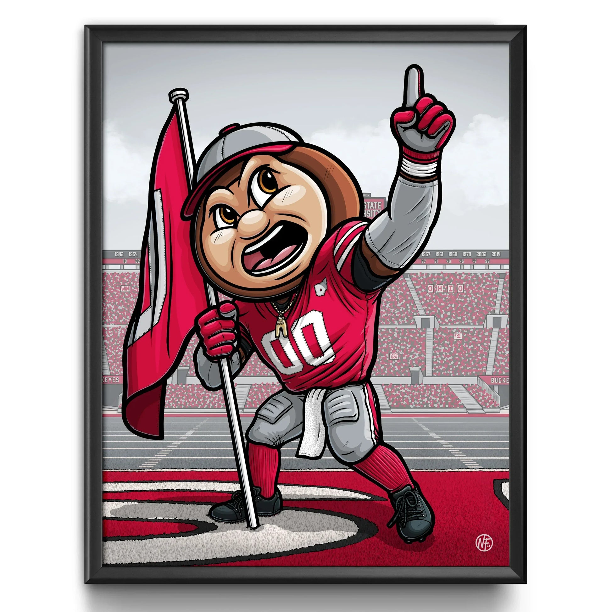 "O-H-I-O!" Ohio State University Limited Edition Print - Nick Fasnacht Illustration & Design