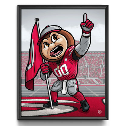 "O-H-I-O!" Ohio State University Limited Edition Print - Nick Fasnacht Illustration & Design