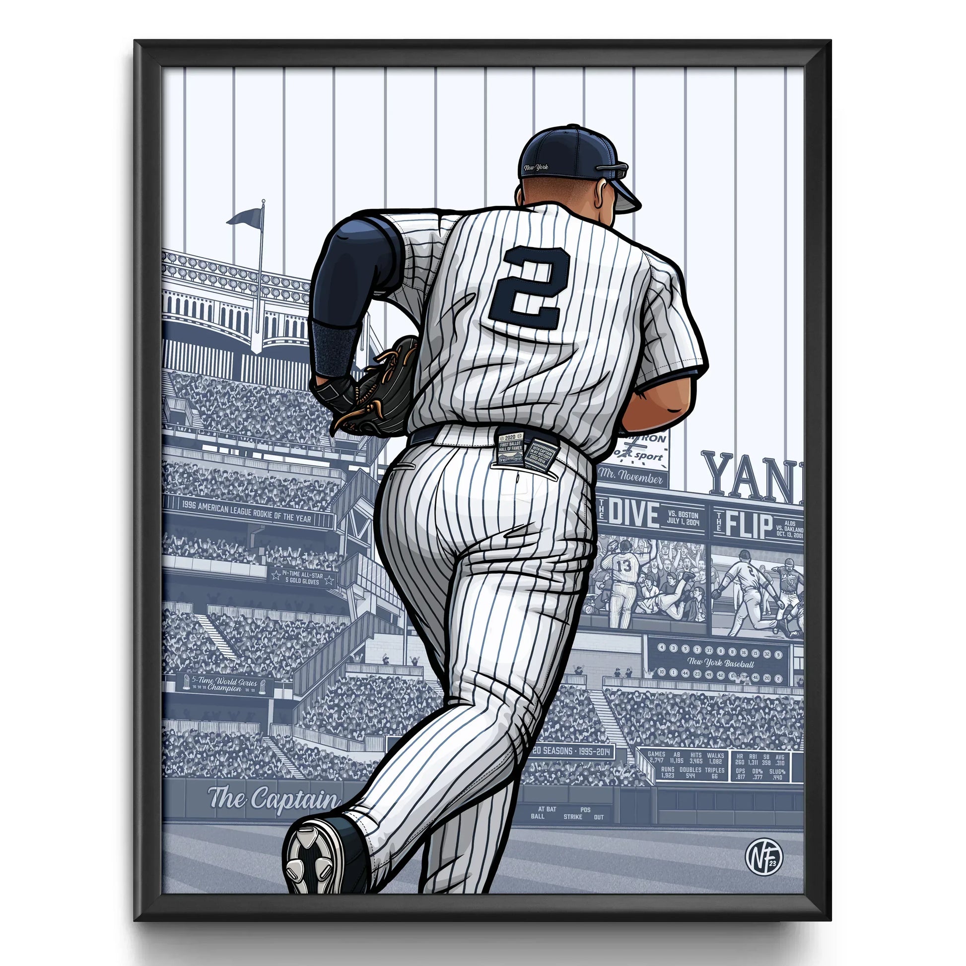 "The Captain" New York Yankees Baseball Limited Edition Print - Nick Fasnacht Illustration & Design