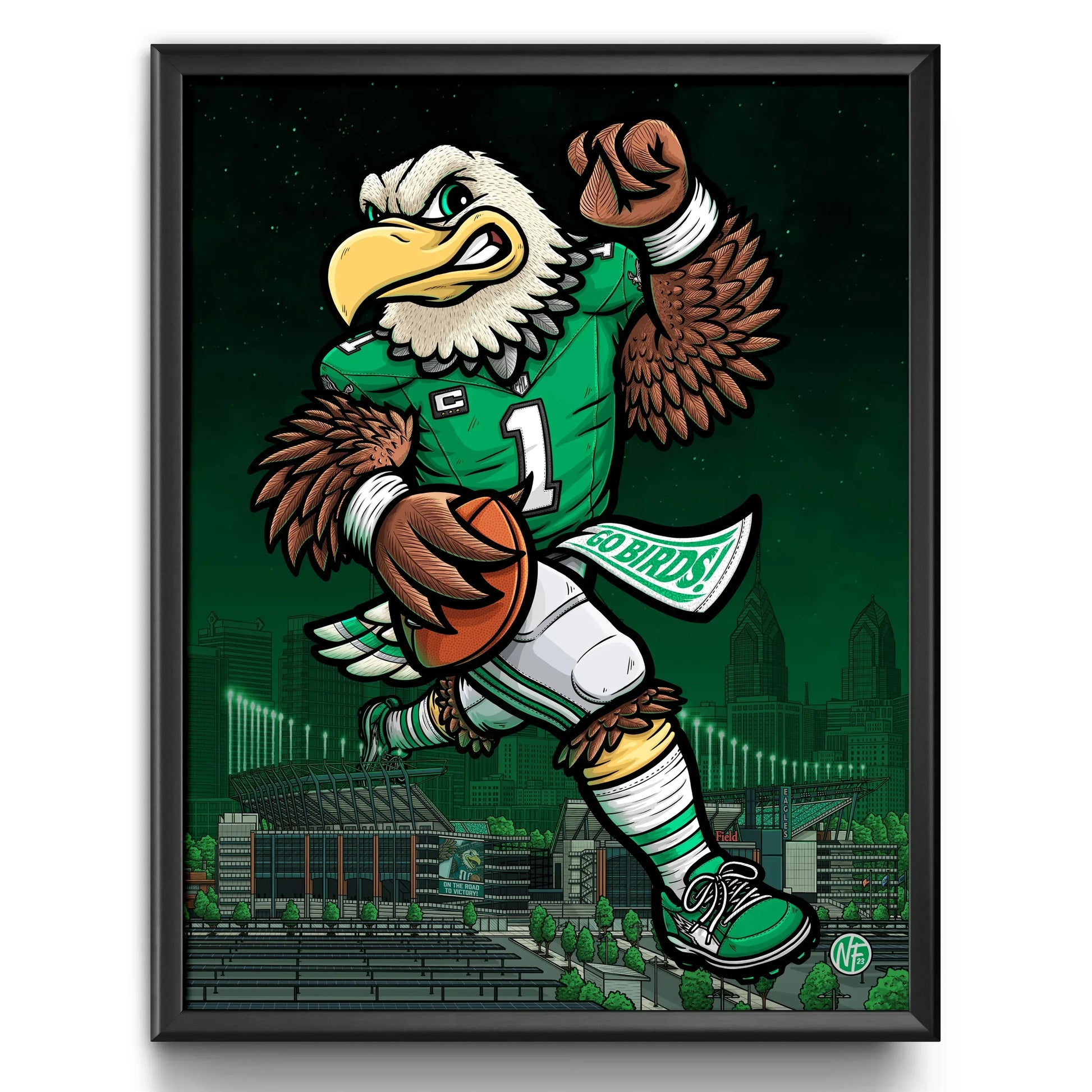"Kelly Green" Philadelphia Eagles Football Limited Edition Print - Nick Fasnacht Illustration & Design