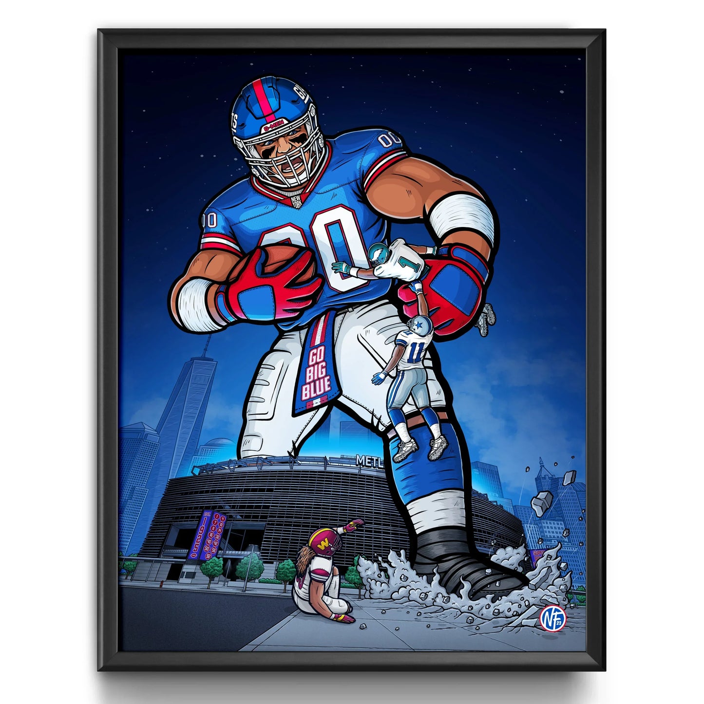 "Big Blue" New York Giants Football Limited Edition Print - Nick Fasnacht Illustration & Design