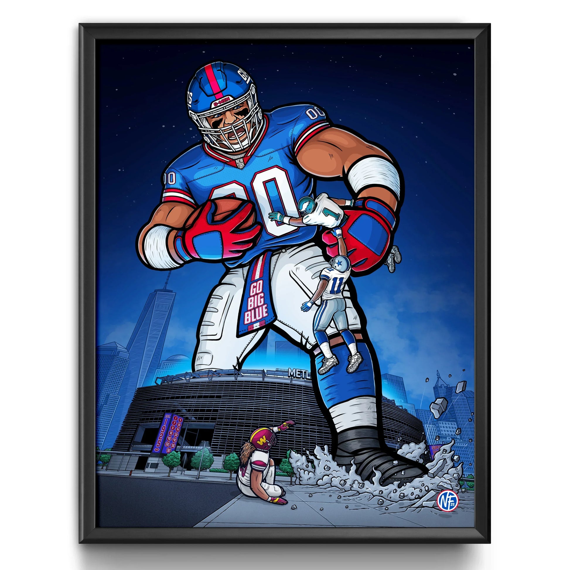 "Big Blue" New York Giants Football Limited Edition Print - Nick Fasnacht Illustration & Design