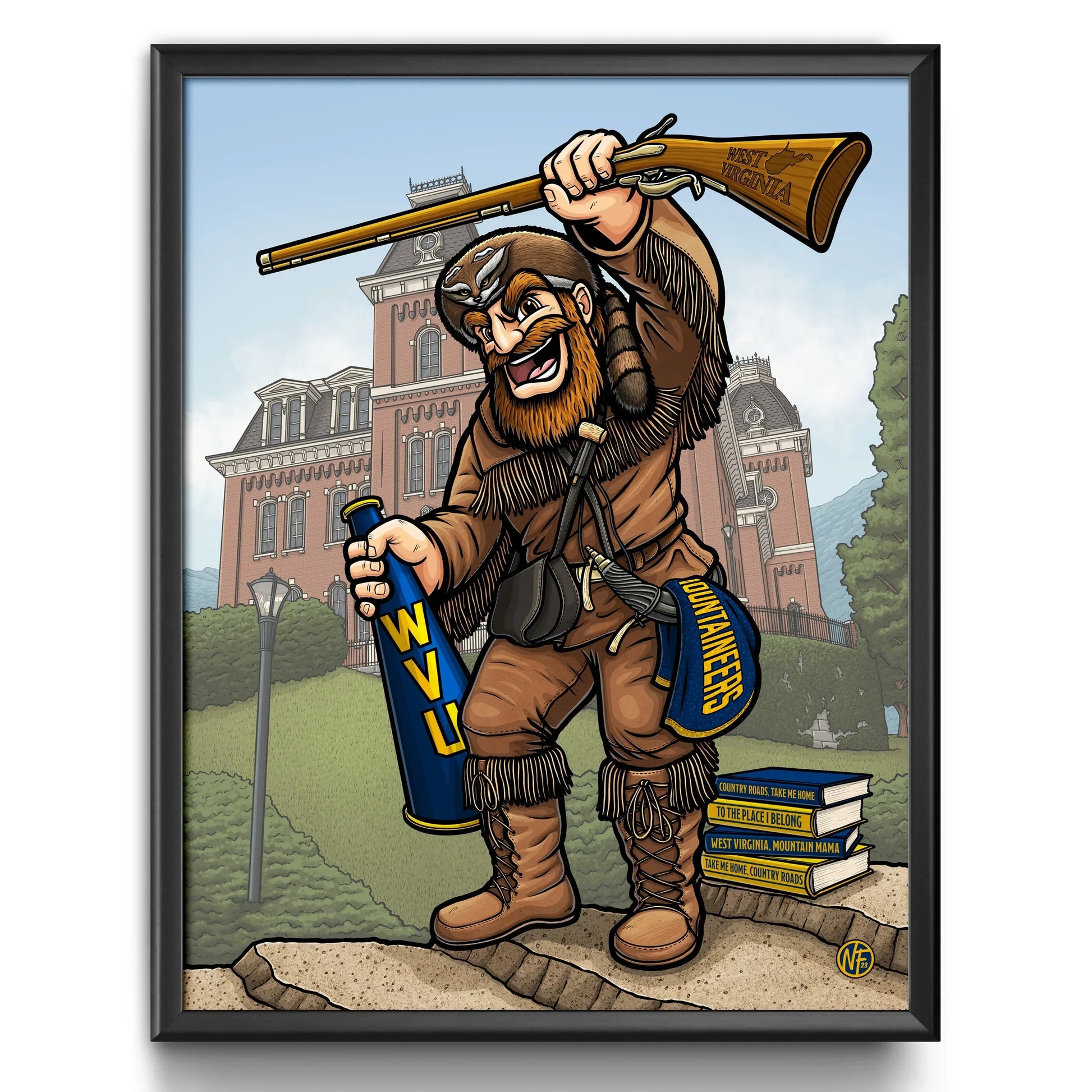 "Hail, West Virginia" West Virginia University Limited Edition Print - Nick Fasnacht Illustration & Design