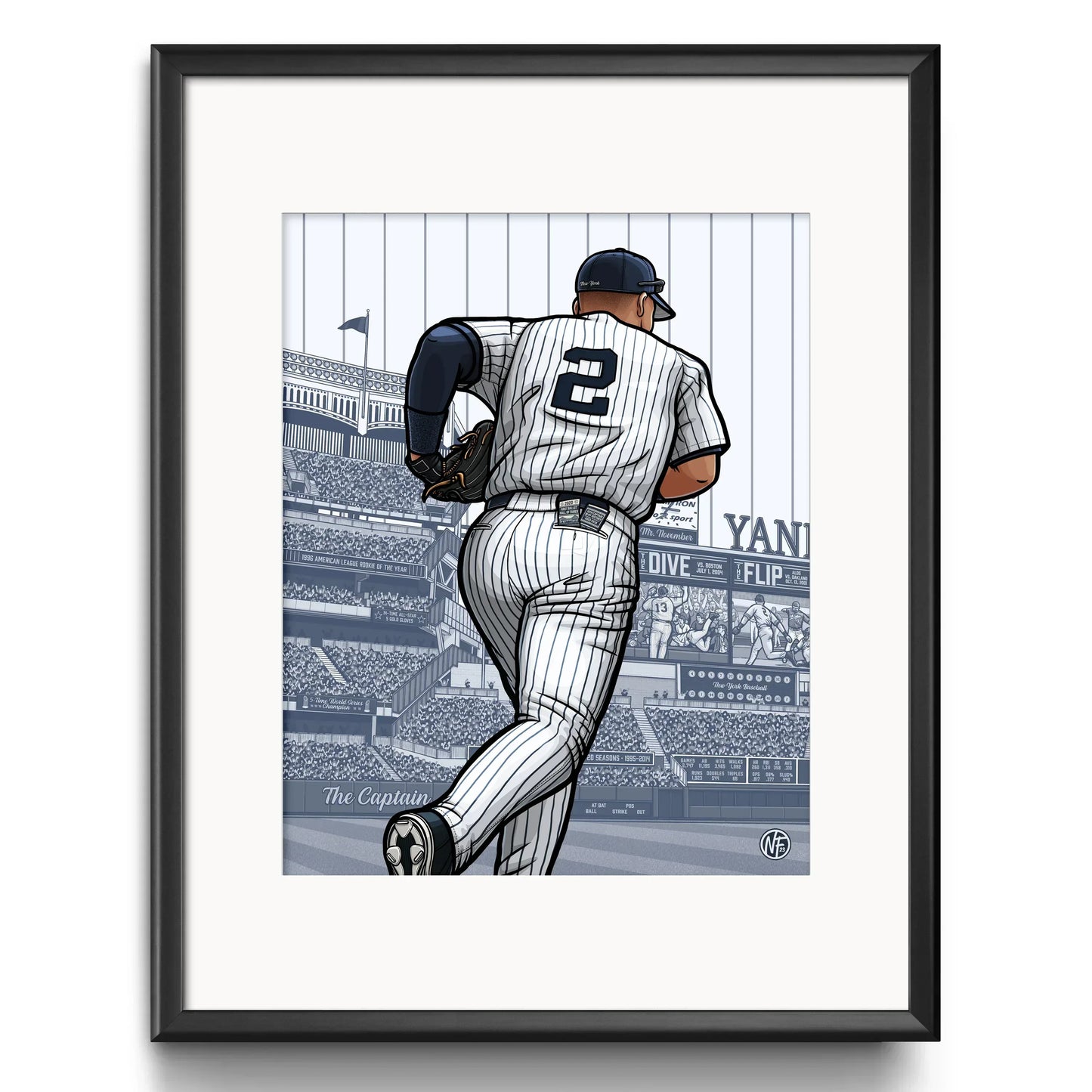 "The Captain" New York Yankees Baseball Limited Edition Print - Nick Fasnacht Illustration & Design