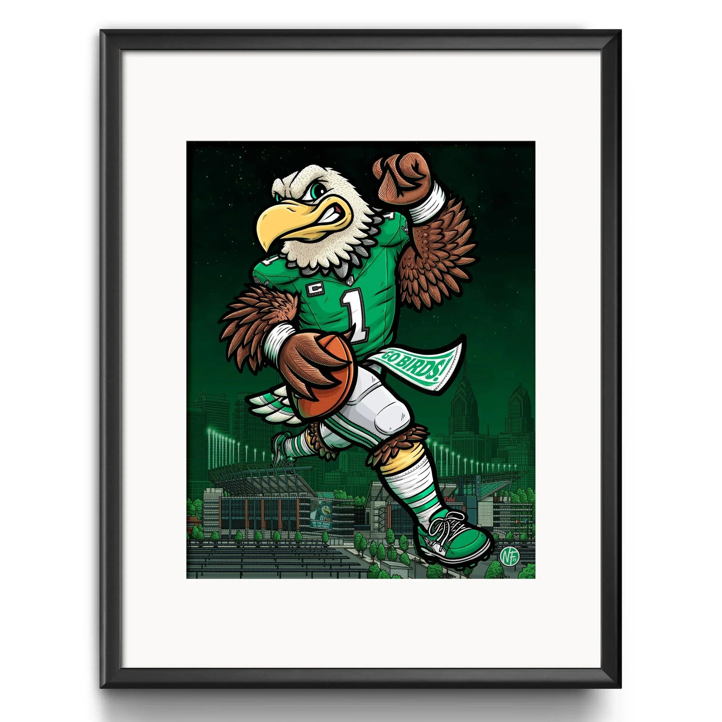 "Kelly Green" Philadelphia Eagles Football Limited Edition Print - Nick Fasnacht Illustration & Design
